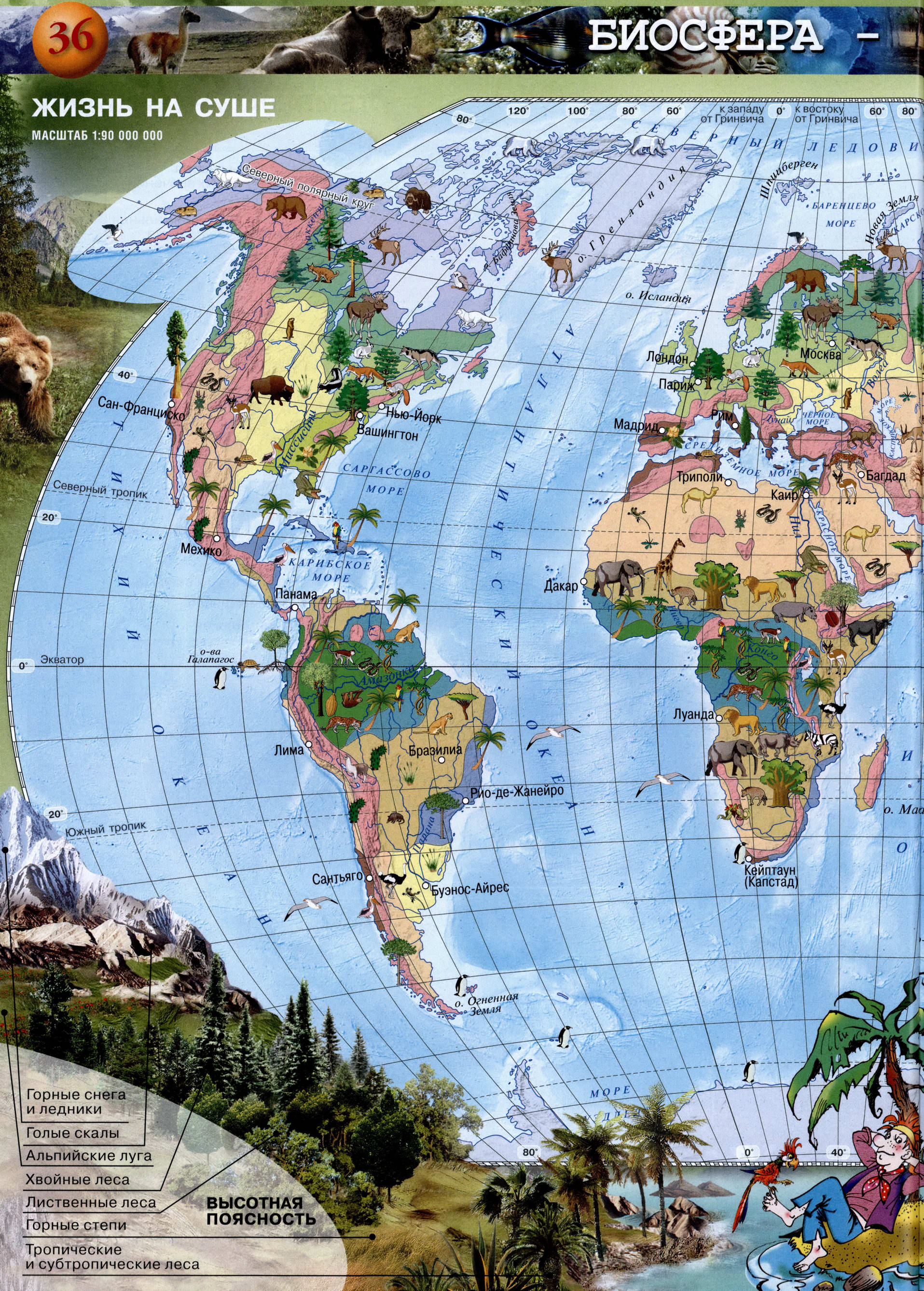 Стр 36 Атлас по географии 5-6 класс Сферы